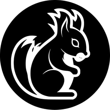 Squirrel - Black and White Isolated Icon - Vector illustration