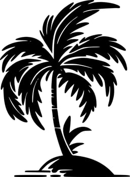 Tropical - Black and White Isolated Icon - Vector illustration