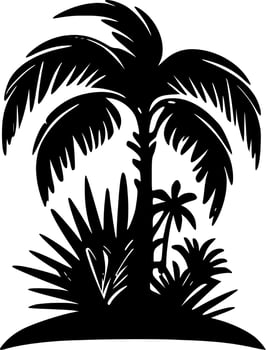 Tropical, Minimalist and Simple Silhouette - Vector illustration