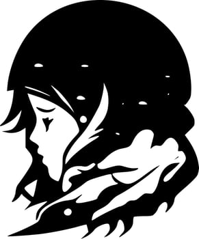 Winter, Black and White Vector illustration