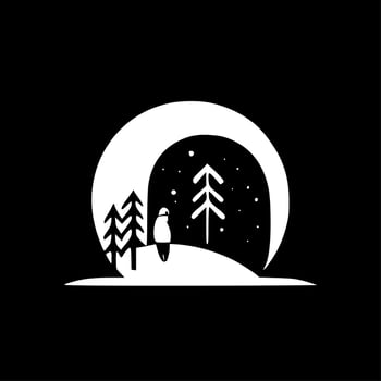 Winter - Black and White Isolated Icon - Vector illustration