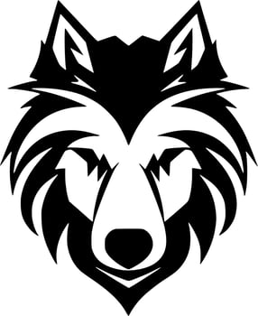 Wolf, Black and White Vector illustration