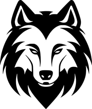Wolf, Black and White Vector illustration