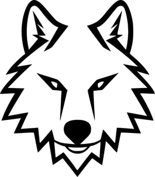 Wolf - Black and White Isolated Icon - Vector illustration