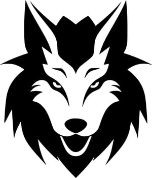 Wolf - Black and White Isolated Icon - Vector illustration