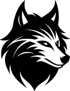 Wolf - Black and White Isolated Icon - Vector illustration