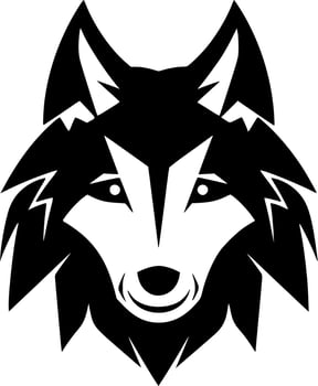 Wolf - Black and White Isolated Icon - Vector illustration