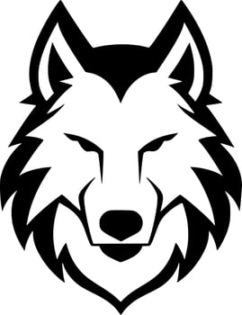 Wolf, Black and White Vector illustration