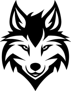 Wolf - Black and White Isolated Icon - Vector illustration
