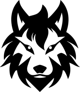 Wolf, Black and White Vector illustration