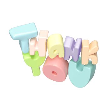 Thank you multicolor lettering 3d text icon hand drawn, thanksgiving day Cute Illustration isolated transparent png background