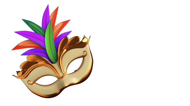 3D Render of Colorful Carnival Mask Element. png