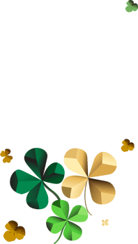 Green And Brown Origami Paper Clover Leaves Decorated Background And Space For Text or Message. Happy St. Patrick's Day Vertical Banner Design. png