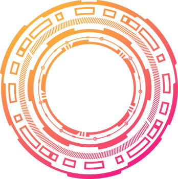 HUD futuristic element. Abstract optical neon aim. Circle geometric shape for virtual interface and games. Camera viewfinder for sniper weapon png