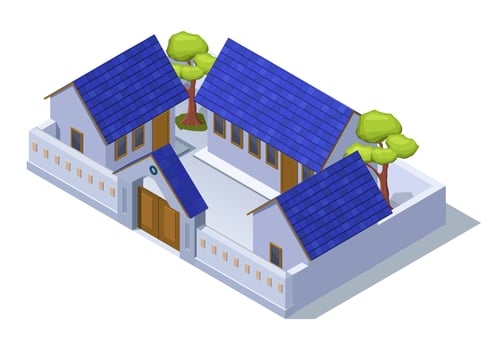 isometric Asian  traditional house. vector