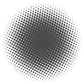 Circle dots with halftone pattern. Round gradient background. Element with gradation points texture. Abstract geometric shape png