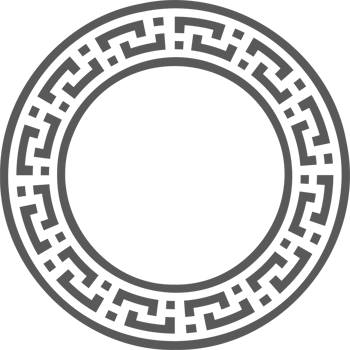 Greek round border. Circle meander frame with ancient ornament. Roman Mediterranean pattern decor. png