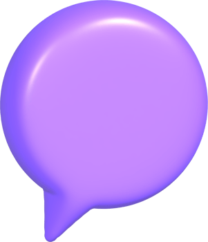 3d purple circle speech bubble png