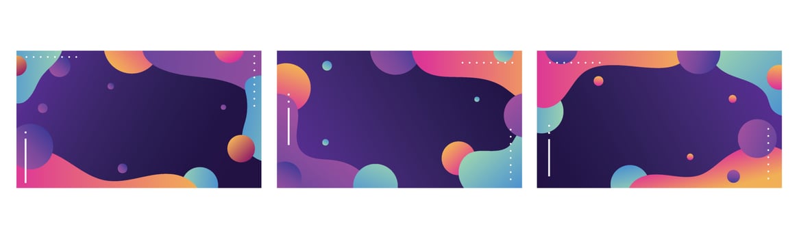 Collection fluid liquid poster and geometric background of dynamic shapes. Wallpaper gradient with liquid shape. Illustration colorful template banner with soft curve and wave. vector