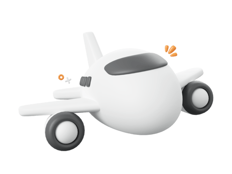 3d icon of Airplane cartoon design illustration. png