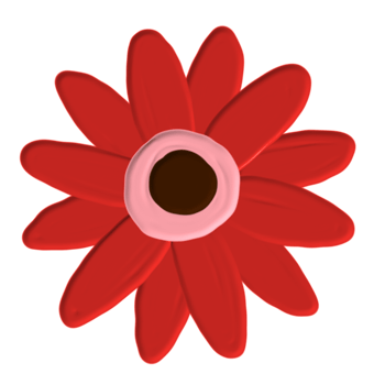 hand drawn painterly flower png