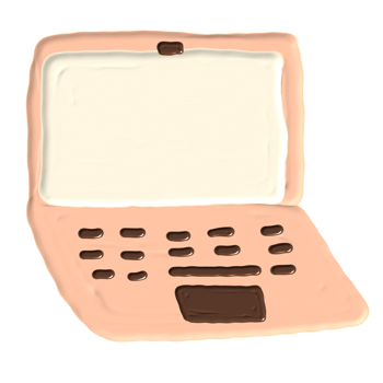 hand drawn painterly computer png