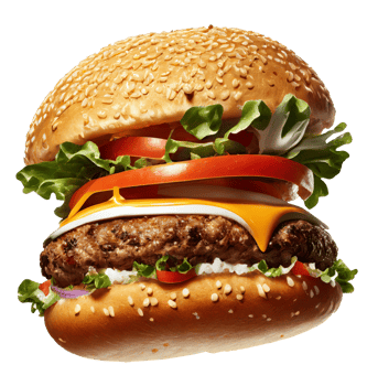 Hot and Fresh tasty delicious grilled hamburger. . png