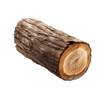 Wooden log as firewood isolated on a transparent background, created with png