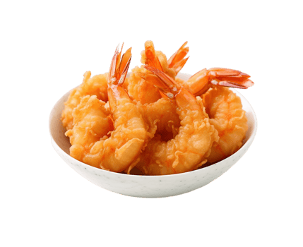 Shrimps tempura placed on a transparent background, created with png