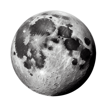 Moon on transparent background, created with png