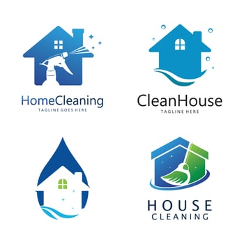 House Cleaning Logo Template Vector Illustration