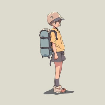 illstration of The Adventures of a Cute Backpacker vector