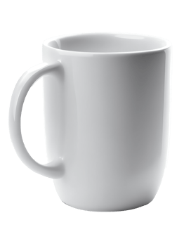 White coffee mug on transparent background, created with png