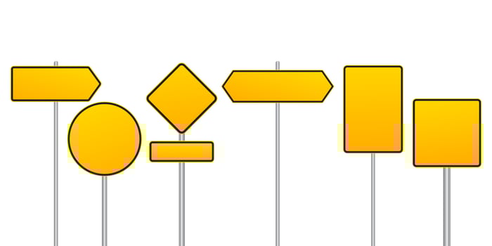 Collection of blank yellow road signs vector
