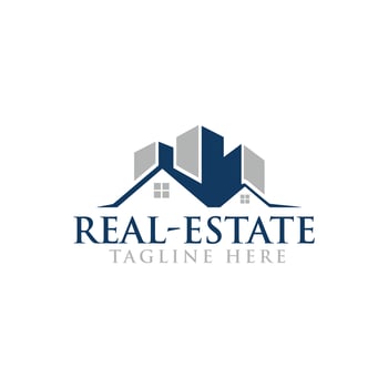 Home with Swoosh Real Estate Logo Template Illustration Design. vector