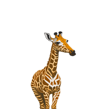 Isolated Giraffe Clipart, Giraffe illustration on transparent background, animals clipart, Animal elements clipart and illustrations, Animal png