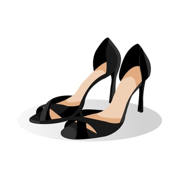 Womens high heel summer black shoes isolated on white background vector