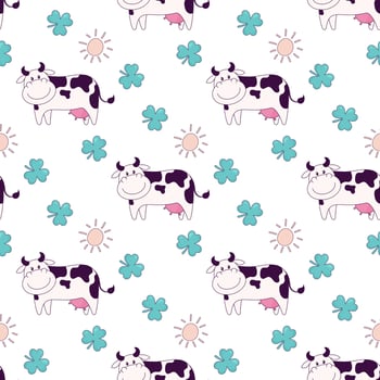 cartoon cow pattern vector