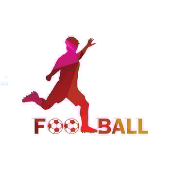 Football soccer player man in action with creative text white background. Vector illustration