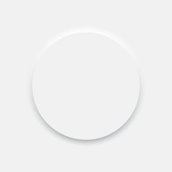 Neumorphism Round Blank Button UI Element Isolated Vector Illustration
