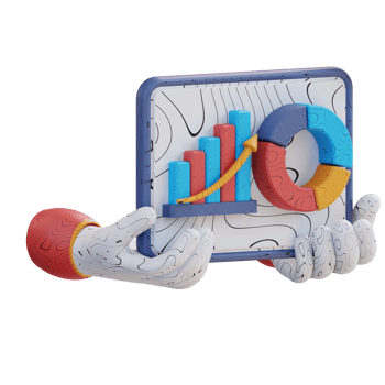 3d illustration hand holding business graph presentation png