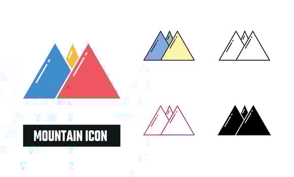 Mountain Icon Set Vector Illustration