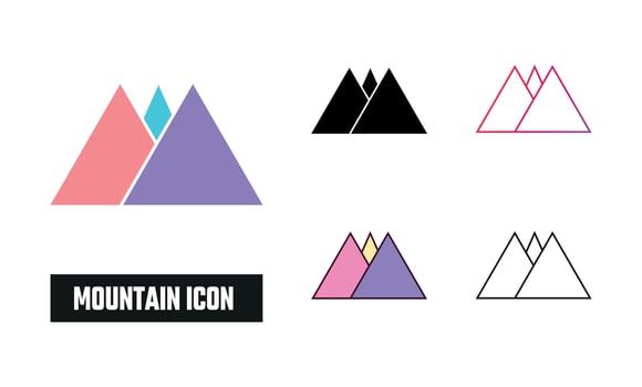 Mountain Icon Set Vector Illustration