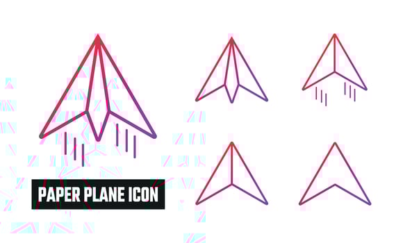 Paper plane Gradient Icon Vector Illustration