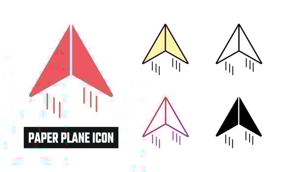 Paper plane Icon Set Vector Illustration