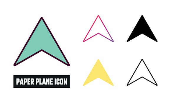 Paper plane Icon Set Vector Illustration