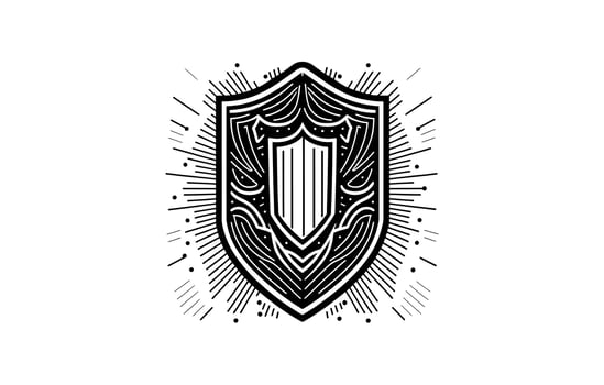 Shield Vector Illustration line art
