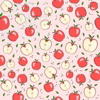 Apples pattern with cute color in flat style. Seamless or repeating pattern background vector suitable for print or decorative needs