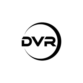 DVR letter logo design in illustration. Vector logo, calligraphy designs for logo, Poster, Invitation, etc.