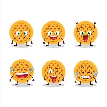 Cartoon character of pumpkin pie with smile expression vector